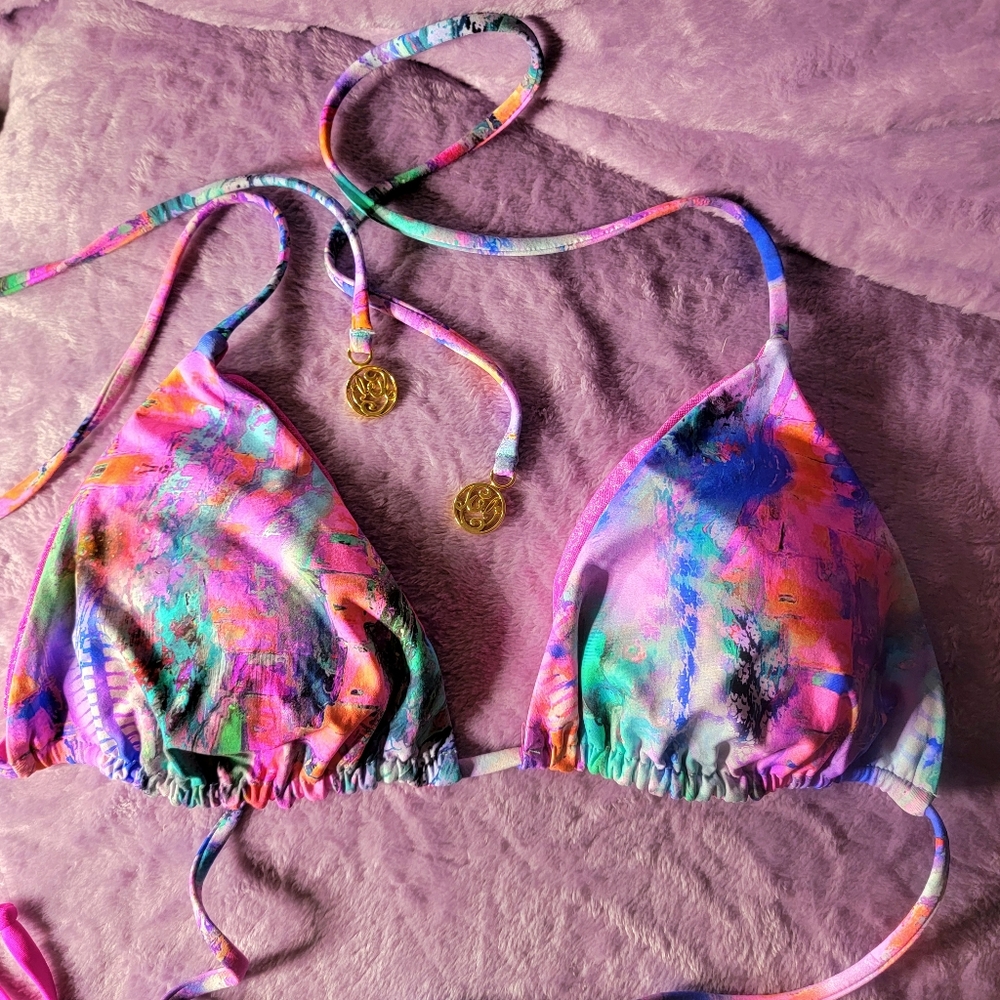 Luli Fama "She's Electric" reversable triangle bikini top